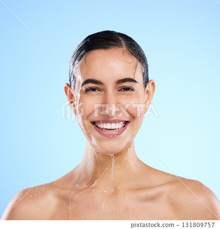 Happy woman, teeth and portrait smile for dental care, skincare or hygiene against a blue studio background. Female face smiling for tooth whitening, oral or mouth surgery and clean beauty on mockup Happy woman, teeth and portrait smile for dental care, skincare or hygiene against a blue studio background. Female face smiling for tooth whitening, oral or mouth surgery and clean beauty on mockup 131809757