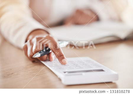 Hand, accountant or woman with calculator for financial strategy, tax or audit review for company growth in office. Finance, zoom or advisor for stock market, investment budget or mortgage planning Hand, accountant or woman with calculator for financial strategy, tax or audit review for company growth in office. Finance, zoom or advisor for stock market, investment budget or mortgage planning 131810278