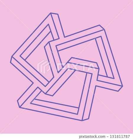 Impossible shapes, optical illusion, vector. Optical art objects. Modern Logo. Geometric figures. Impossible shapes, optical illusion, vector. Optical art objects. Modern Logo. Geometric figures. 131811787