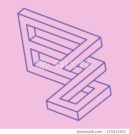 Optical illusion. Impossible shapes vector. Optical art object. Geometric figures. Escher paradox. Optical illusion. Impossible shapes vector. Optical art object. Geometric figures. Escher paradox. 131811833