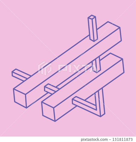 Impossible shapes, optical illusion, vector. Optical art objects. Logo. Geometric figures. Impossible shapes, optical illusion, vector. Optical art objects. Logo. Geometric figures. 131811873