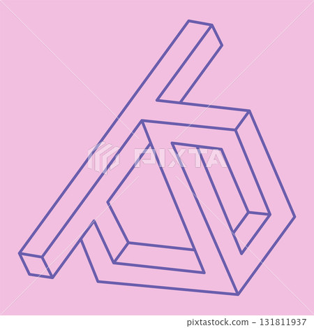 Logo. Impossible shape, optical illusion, vector. Optical art objects. Geometric figures. Line art. Logo. Impossible shape, optical illusion, vector. Optical art objects. Geometric figures. Line art. 131811937