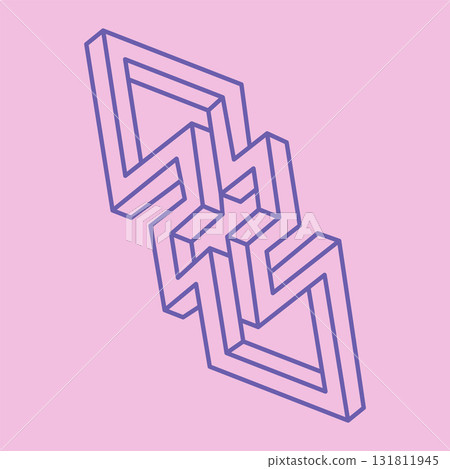 Logo. Impossible shape, optical illusion, vector. Optical art objects. Geometric figure. Line art. Logo. Impossible shape, optical illusion, vector. Optical art objects. Geometric figure. Line art. 131811945