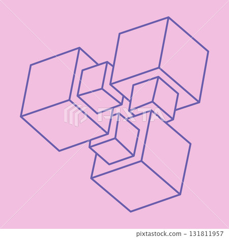Impossible optical illusion shapes. Logo. Optical art objects. Impossible figures. Line art pattern. Unreal geometric object. Impossible optical illusion shapes. Logo. Optical art objects. Impossible figures. Line art pattern. Unreal geometric object. 131811957