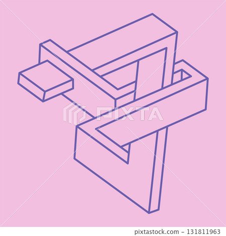 Impossible shapes, optical illusion figures, vector. Escher paradox. Optical art objects. Geometry modern logo. Impossible shapes, optical illusion figures, vector. Escher paradox. Optical art objects. Geometry modern logo. 131811963