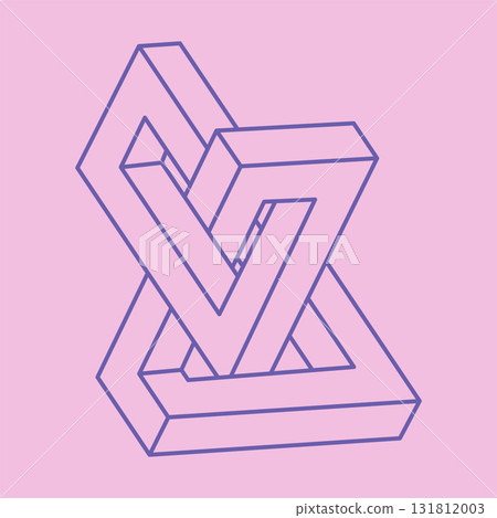 Illusion shapes. 3d geometry tattoo. Optical illusion figures. Sacred geometry object. Logo. 131812003