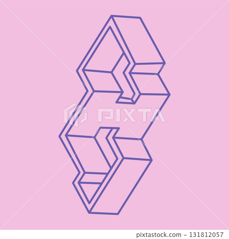 Impossible optical illusion shapes. Logo. Optical art objects. Impossible figures. Line art. Unreal geometric objects. Impossible optical illusion shapes. Logo. Optical art objects. Impossible figures. Line art. Unreal geometric objects. 131812057