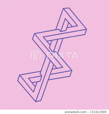 Optical illusion. Impossible shapes vector. Optical art object. Geometric figures. Escher paradox. 131812089