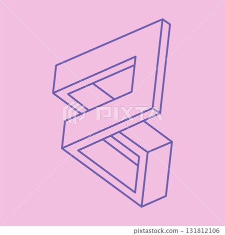 Impossible shapes, optical illusion figures, vector. Paradox. Optical art objects. Geometry modern logo. Impossible shapes, optical illusion figures, vector. Paradox. Optical art objects. Geometry modern logo. 131812106