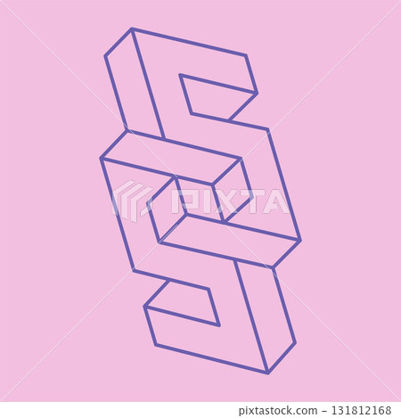 Optical illusion shapes, unreal geometric object vector. Optical art Logo. Impossible figure. Sacred geometry. Optical illusion shapes, unreal geometric object vector. Optical art Logo. Impossible figure. Sacred geometry. 131812168