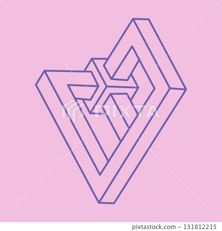 Logo. Impossible shape, optical illusion, vector. Optical art objects. Geometric figure. Line art. Logo. Impossible shape, optical illusion, vector. Optical art objects. Geometric figure. Line art. 131812215