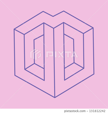 Impossible optical illusion shapes. Logo. Optical art object. Impossible figure. Line art. Unreal geometric objects. Impossible optical illusion shapes. Logo. Optical art object. Impossible figure. Line art. Unreal geometric objects. 131812242