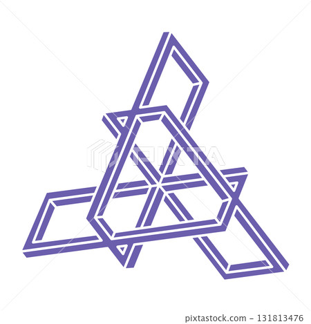 Illusion shapes. 3d geometry. Optical illusion figure. Sacred geometry. Logo.  131813476