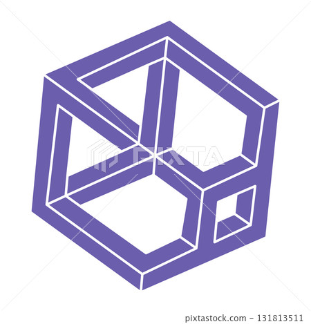 Optical illusion logo. Impossible shapes vector. Optical art objects. Geometric figures. Escher paradox. Optical illusion logo. Impossible shapes vector. Optical art objects. Geometric figures. Escher paradox. 131813511