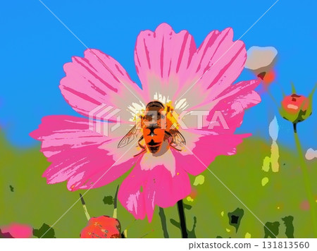 A hoverfly eating on a cosmos flower (afr20250930064810) A hoverfly eating on a cosmos flower (afr20250930064810) 131813560
