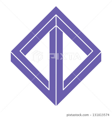 Impossible shapes. Sacred geometry. Optical illusion. Abstract eternal geometric object. Optical art. Impossible geometry symbol on a white background. Line art. Escher style. Impossible shapes. Sacred geometry. Optical illusion. Abstract eternal geometric object. Optical art. Impossible geometry symbol on a white background. Line art. Escher style. 131813574