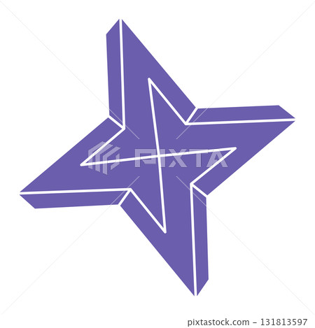 Escher paradox geometry. Logo. Optical illusion object. Sacred geometric figure. Optical art. Impossible shapes. Escher paradox geometry. Logo. Optical illusion object. Sacred geometric figure. Optical art. Impossible shapes. 131813597
