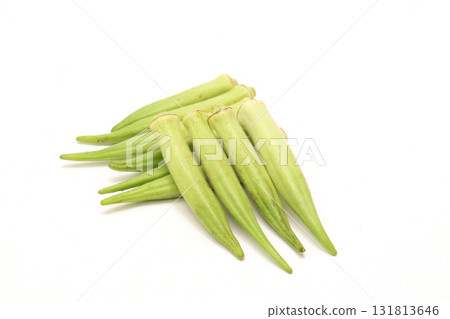 White okra on a white background White okra on a white background 131813646