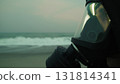Last Man Gazes in Astonishment at Nuclear Bomb Disaster After War 131814341