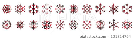 Vector Snowflakes Red and Black Buffalo Plaid Lumberjack Shapes, Christmas Holiday Snowflake Design Elements Vector Snowflakes Red and Black Buffalo Plaid Lumberjack Shapes, Christmas Holiday Snowflake Design Elements 131814794