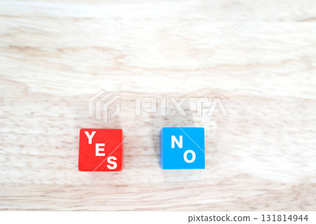 YES and NO options are represented by red and blue blocks. YES and NO options are represented by red and blue blocks. 131814944