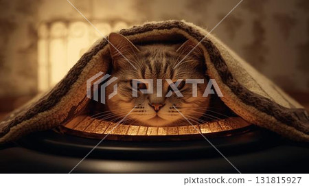 被爐裡溫暖的貓咪 被爐裡溫暖的貓咪 131815927