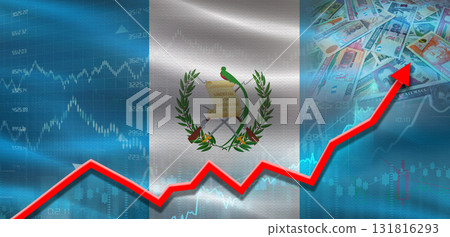 Guatemala financial growth on market graph. Guatemala economic growth on financial graph 131816293