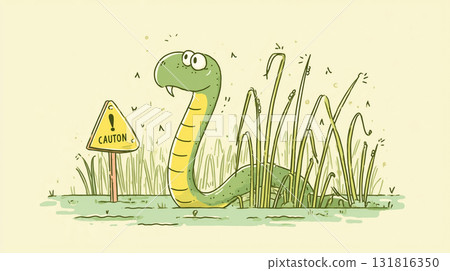 Beware of snakes illustration Beware of snakes illustration 131816350