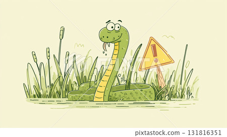 Beware of snakes illustration 131816351