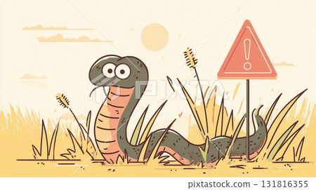 Beware of snakes illustration 131816355