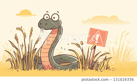 Beware of snakes illustration Beware of snakes illustration 131816356