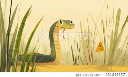 Beware of snakes illustration Beware of snakes illustration 131816357