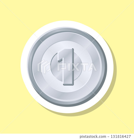 1 yen coin label sticker 131816427