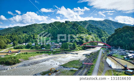 富山縣東部黑部川沖積扇的起點愛本橋週邊地區 131816630