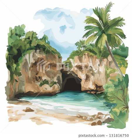 Harrisons Cave. Harrison Cave hand drawn watercolor illustration Harrisons Cave. Harrison Cave hand drawn watercolor illustration 131816750