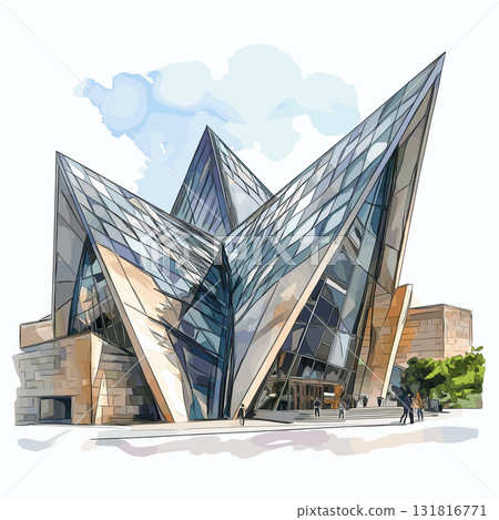Royal Ontario Museum. Royal Ontario Museum hand drawn watercolor illustration Royal Ontario Museum. Royal Ontario Museum hand drawn watercolor illustration 131816771