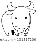 Monochrome cute bull illustration Monochrome cute bull illustration 131817200