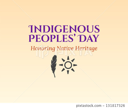 Indigenous peoples day honoring native heritage artwork design 131817326