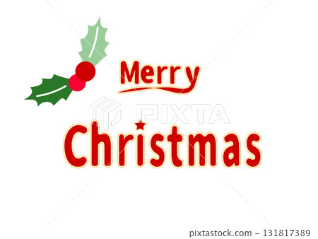 Christmas logo lettering red merry Christmas simple white background vector png transparent 131817389