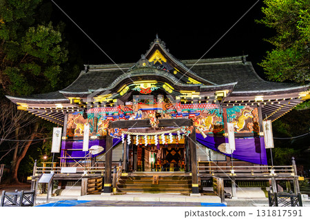 Chichibu Shrine Main Hall at Night Festival in Saitama 131817591