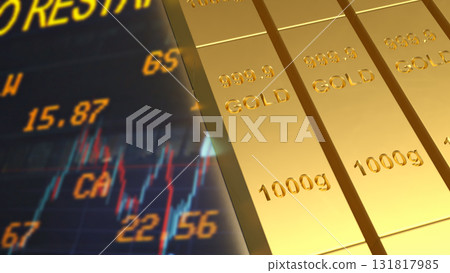 The Gold Bar for Business concept 3d Rendering. The Gold Bar for Business concept 3d Rendering. 131817985