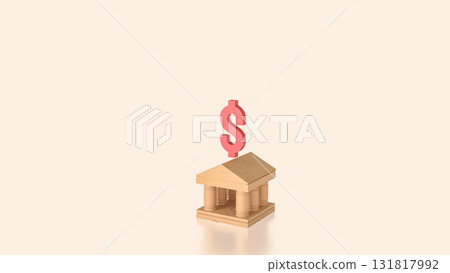 The Bank Building for Earn or save concept 3d Rendering. 131817992