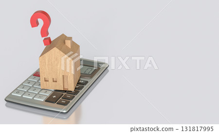 The House on Calculator for Property or real estate concept 3d Rendering. The House on Calculator for Property or real estate concept 3d Rendering. 131817995