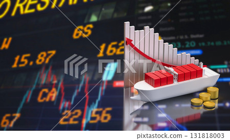 The Ship for Transport or Business concept 3d Rendering. 131818003