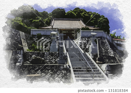 鳥取縣鳥取市法泉寺吉岡溫泉水彩畫 鳥取縣鳥取市法泉寺吉岡溫泉水彩畫 131818384