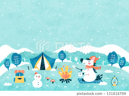 馬冬令營背景插圖白雪皚皚的山脈和雪原自然景觀(水彩風格) 馬冬令營背景插圖白雪皚皚的山脈和雪原自然景觀(水彩風格) 131818709