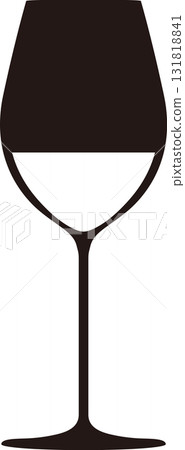 Silhouette of wine poured into a glass Silhouette of wine poured into a glass 131818841