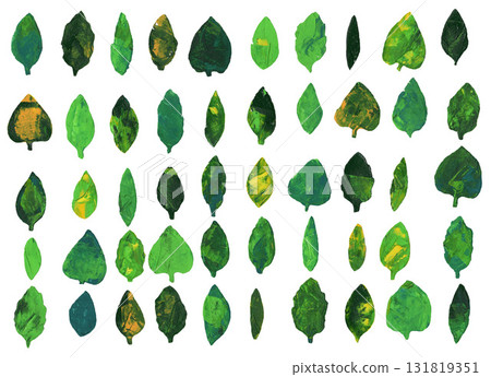多彩的水彩葉子 131819351