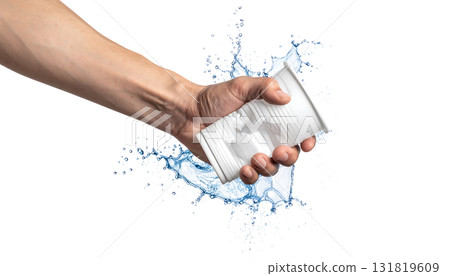 Hand crushing a plastic cup | No background, transparent PNG Hand crushing a plastic cup | No background, transparent PNG 131819609