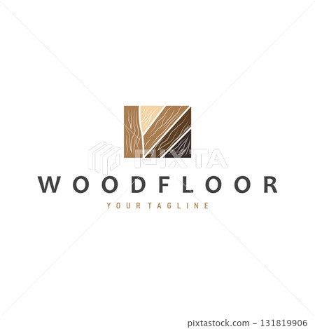 Home decor floor logo with modern aesthetic wood and stone floors and poster template illustration design for brands and symbol 131819906